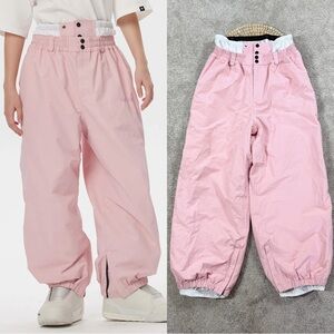 Nobaday Women’s Pure Free Baggy Snow Pants Outdoor Waterproof in Pink M
